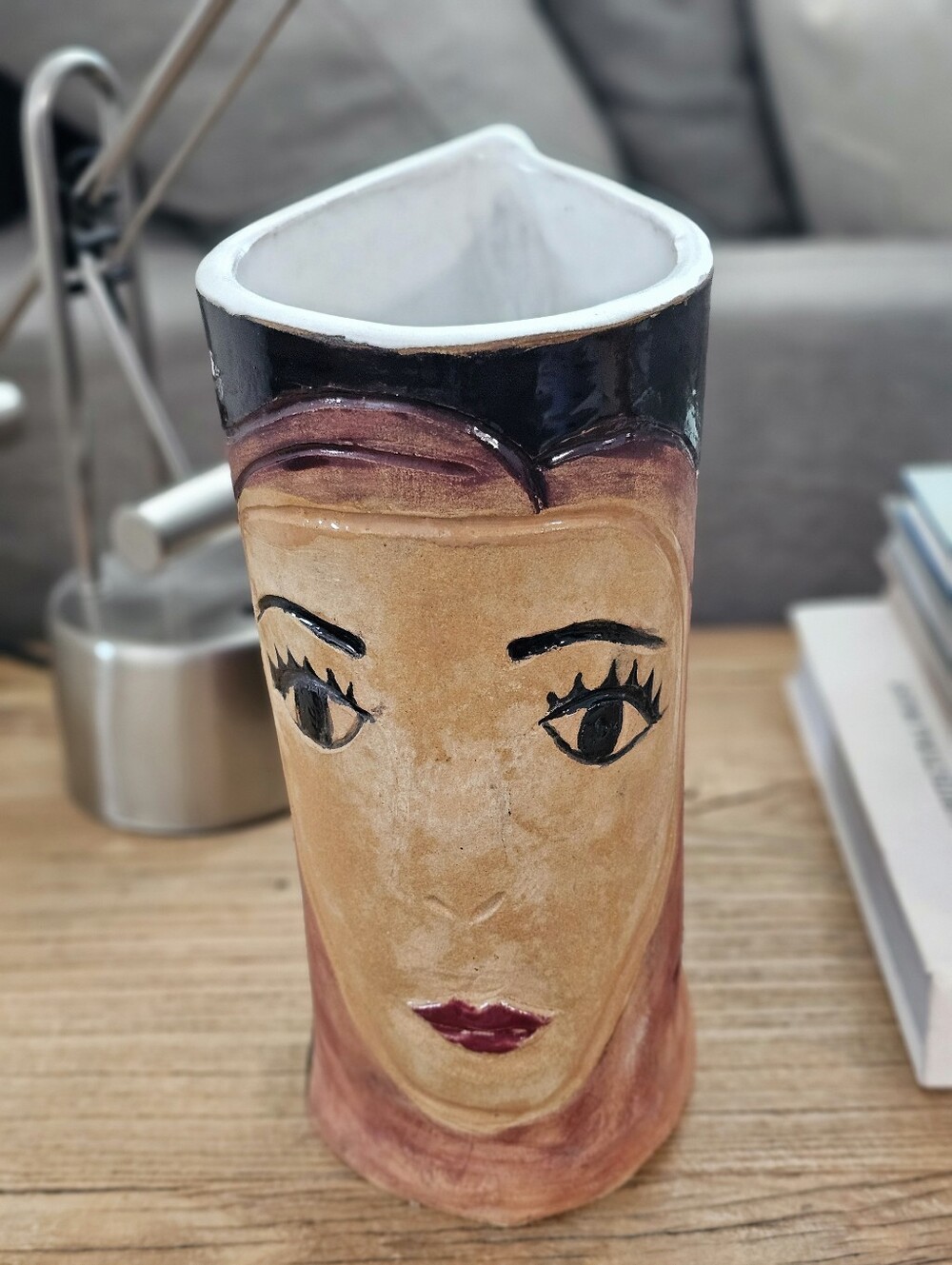 Unique Handmade Vase Woman's Face And Hair